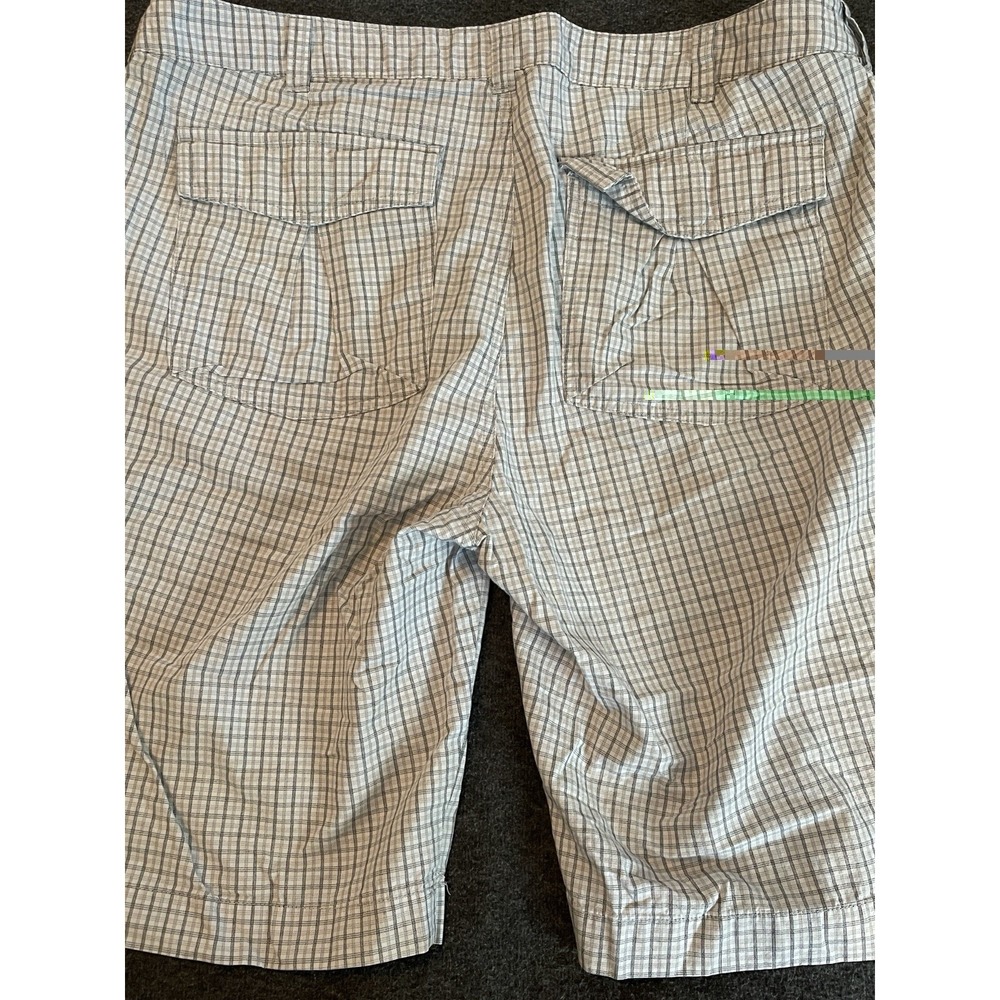 Kenneth Cole New York Mens Plaid Flat Front Cotton Outdoor Gray Chino Shorts 36 - Picture 5 of 6